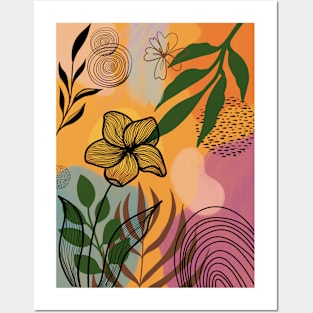 Abstract boho botanical illustration Posters and Art